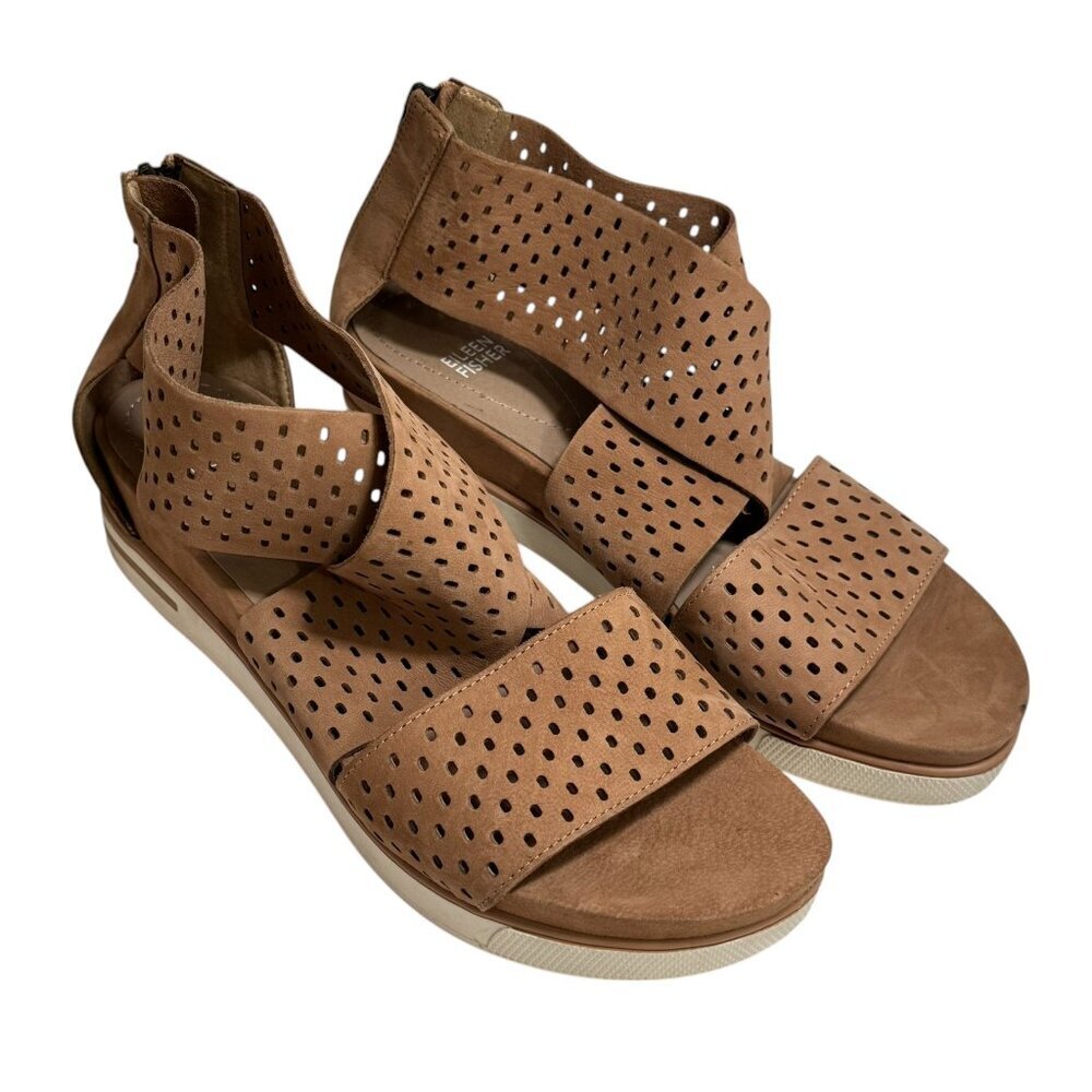 Eileen Fisher Womens Sport P Perforated Nubuck Sandals Size 11 Lk Nw!! $235